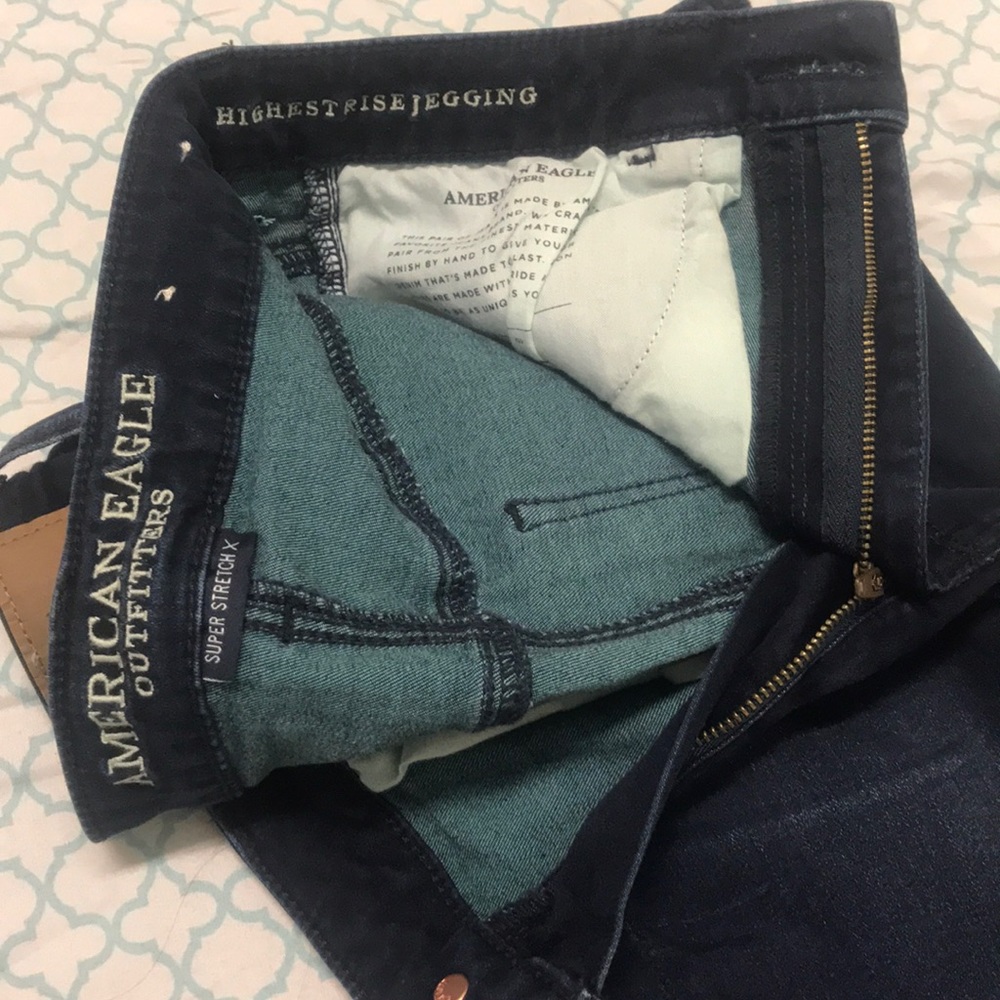 High rise dark wash skinny jeans